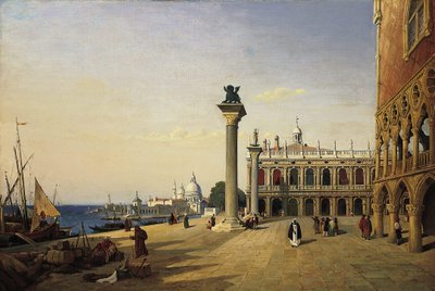 La Piazzetta vue de la Riva degli Schiavoni - Jean Baptiste Camille Corot